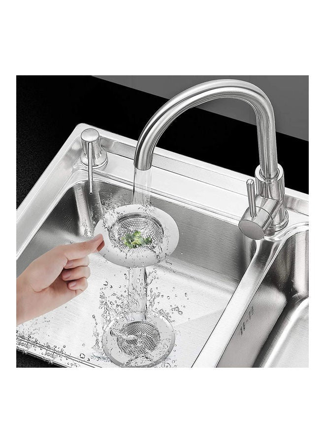 2 Pieces Stainless Steel Kitchen Sink Strainer with Lid Anti-clogging Block Food Particles silver 15.00*6.00*15.00cm 2 Pieces Stainless Steel Kitchen Sink Strainer with Lid Anti-clogging Block Food Particles silver 15.00*6.00*15.00cm